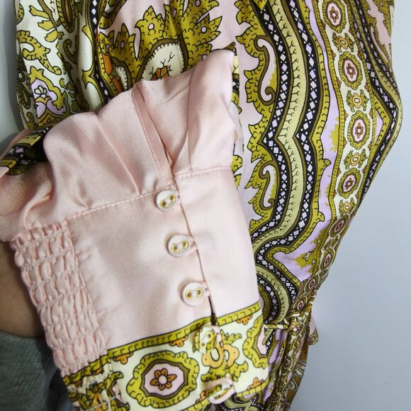 ALEMAIS paisley-print puff-sleeve maxi dress SIZE AU 10 - Picture 8 of 13